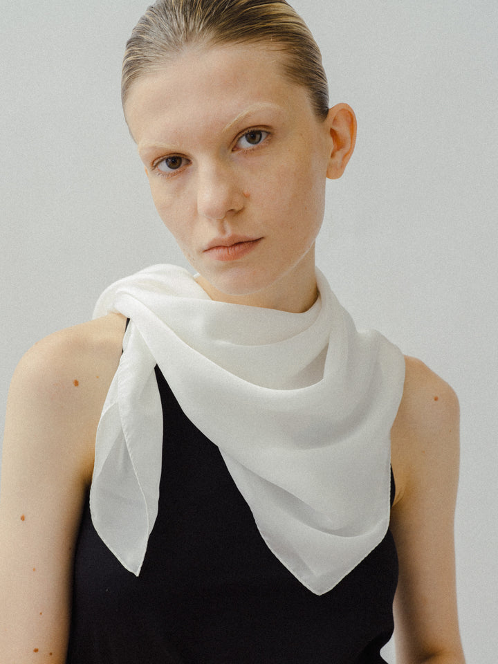 Silk Scarf / White