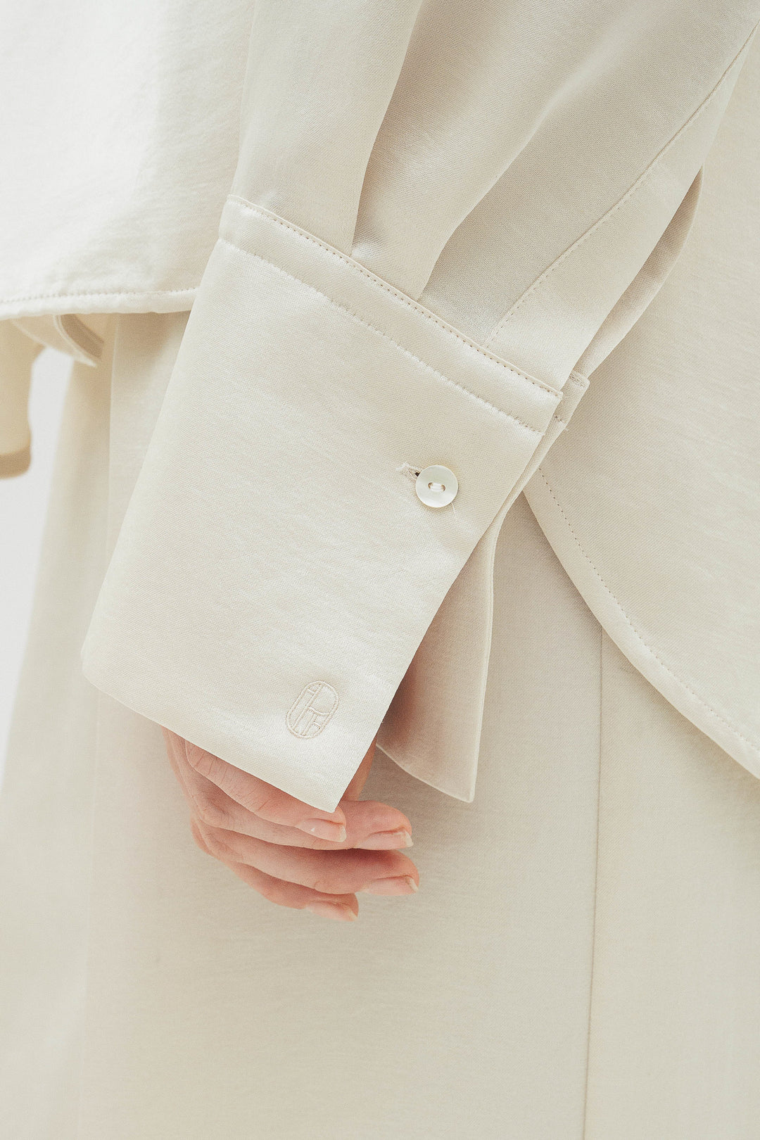 Vintage Satin Shirt / Ecru