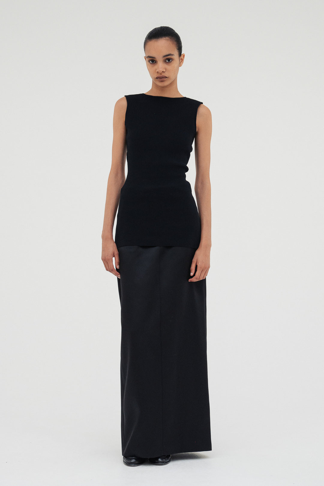 Modern Rib Tank Top / Black