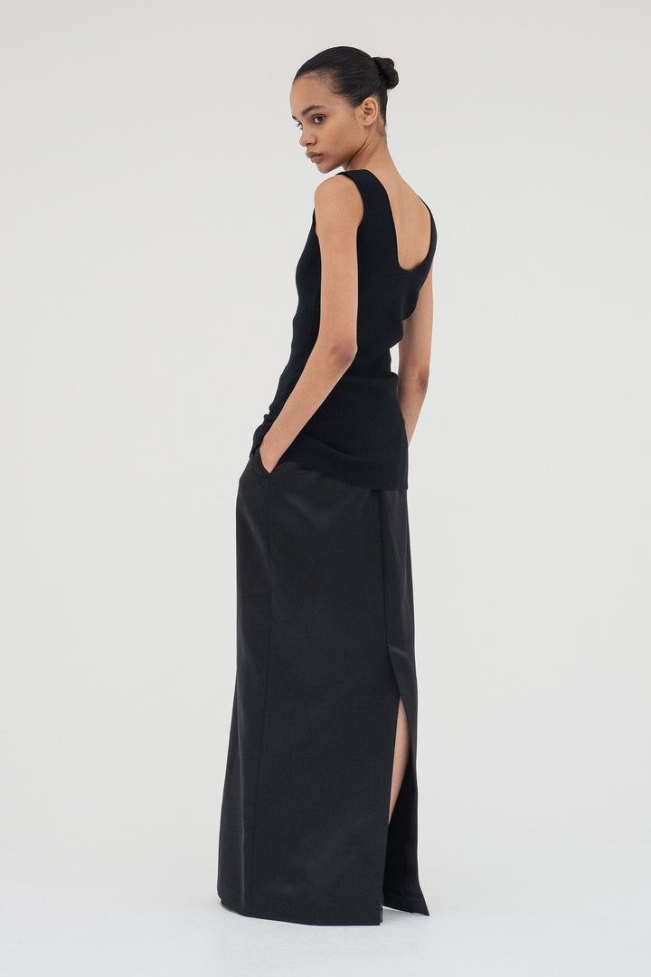 Modern Rib Tank Top / Black