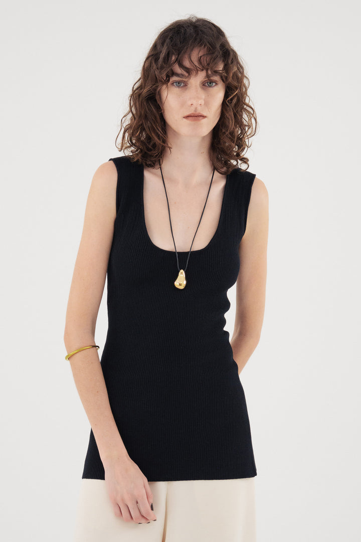 Modern Rib Tank Top / White