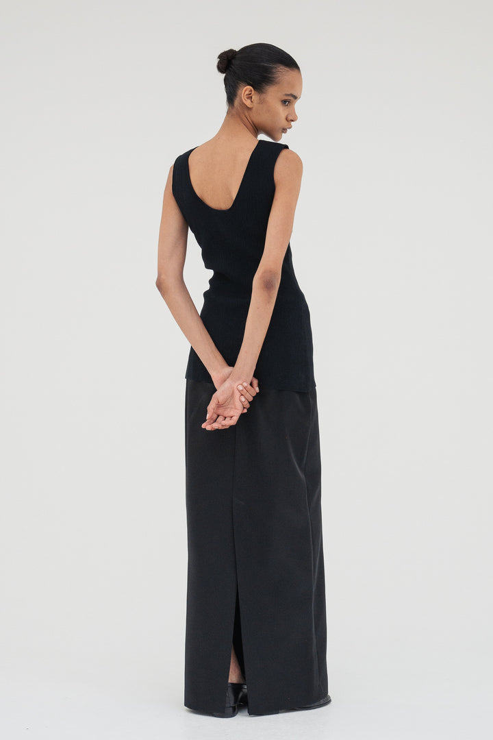 Modern Rib Tank Top / Black