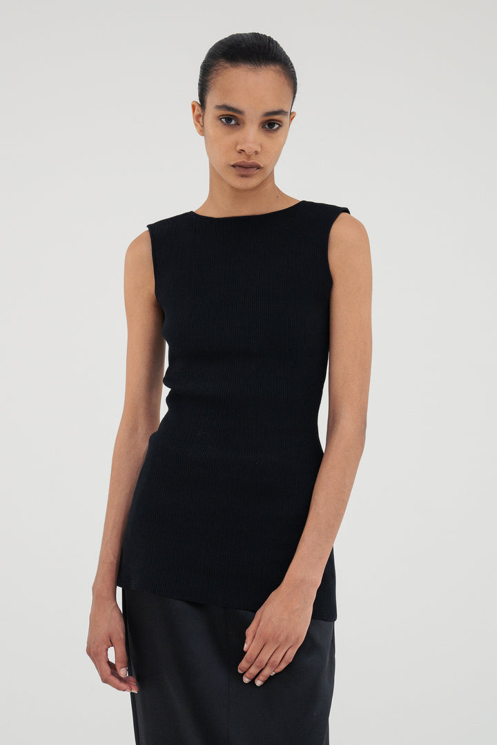 Modern Rib Tank Top / Black