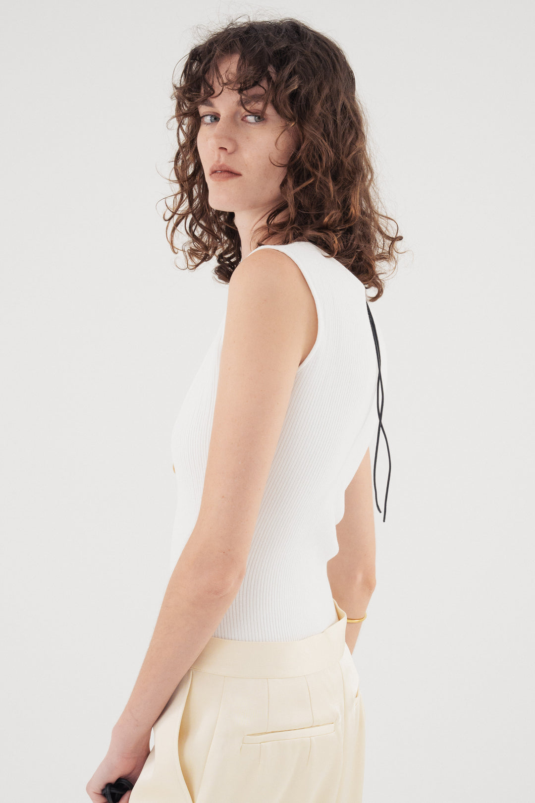 Modern Rib Tank Top / White