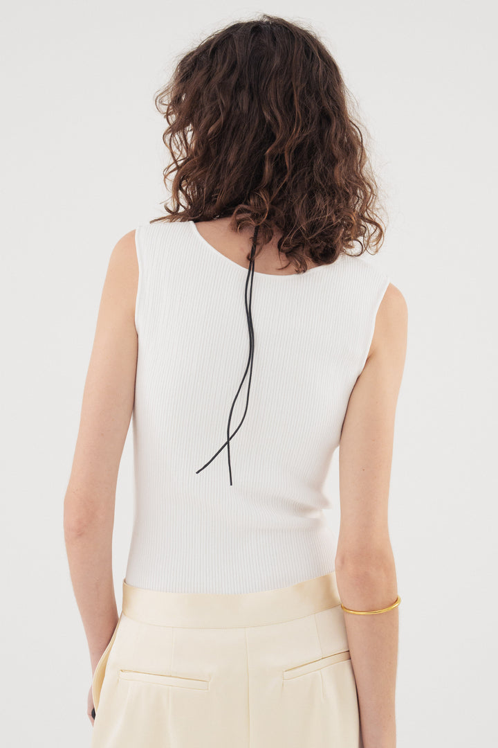 Modern Rib Tank Top / White