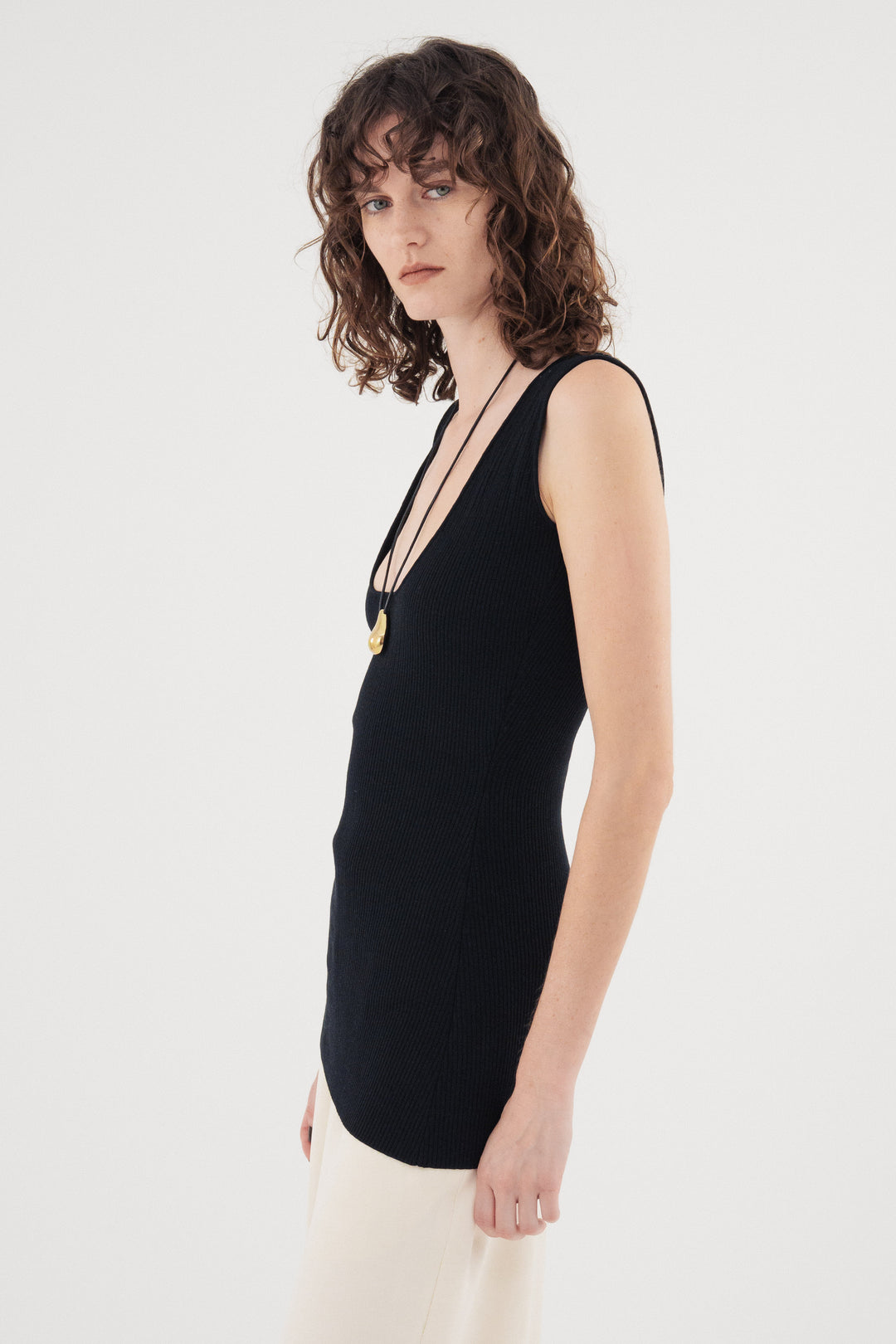 Modern Rib Tank Top / White