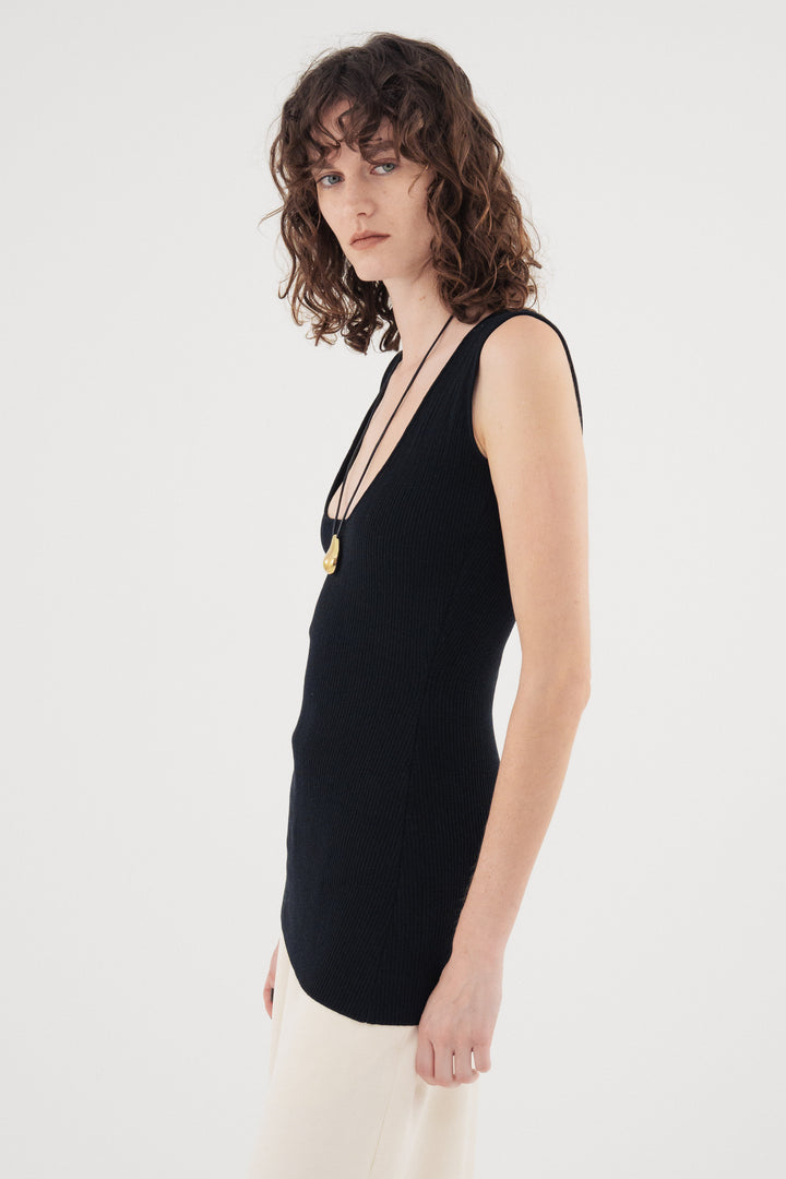 Modern Rib Tank Top / White