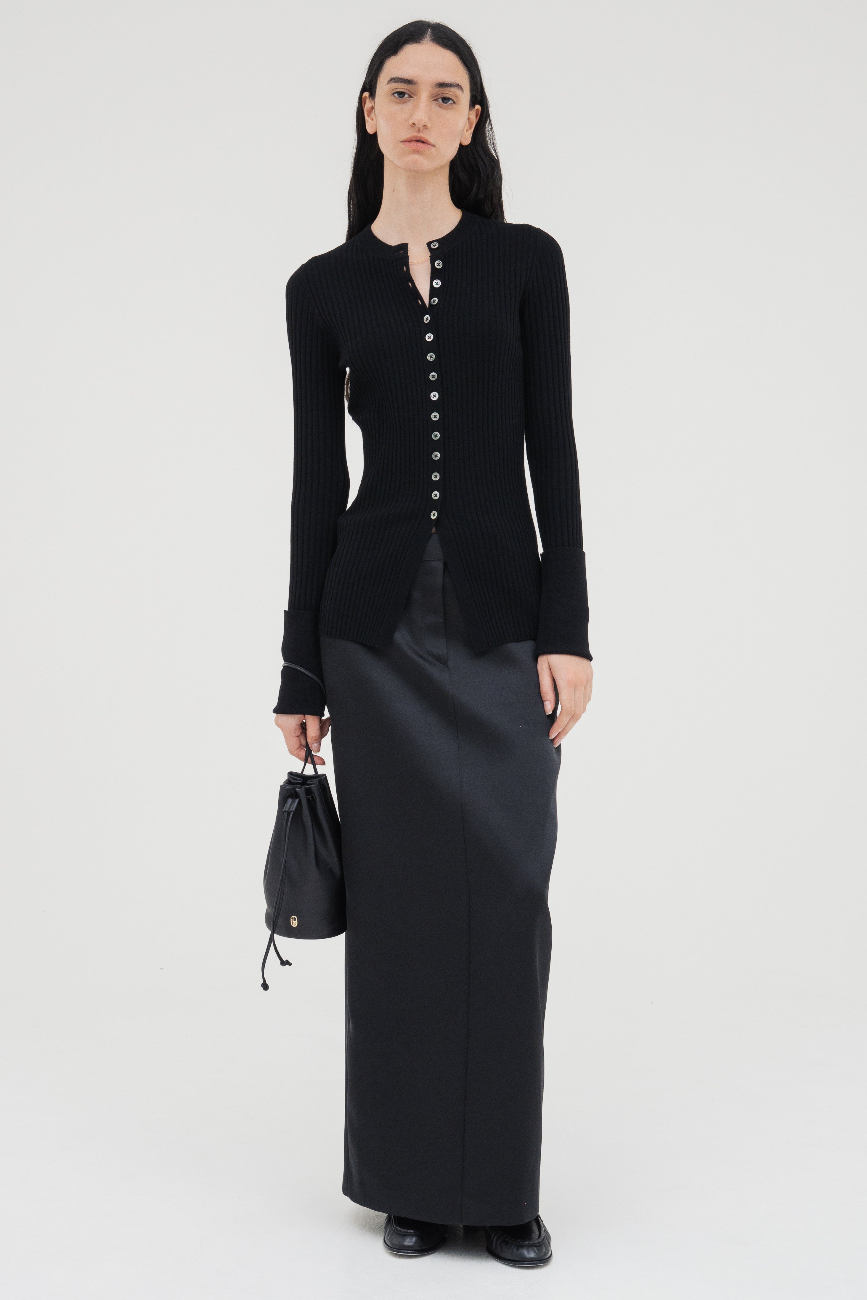 【新品】imperf /Long Sleeve Rib Cardigan Long Sleeve Rib Cardigan / Burgundy – (im)perf.