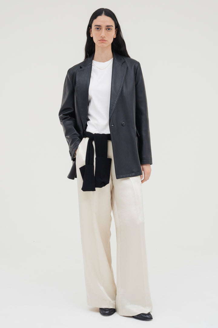 Vintage Satin Pants / Ecru