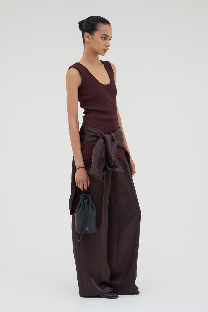 Vintage Satin Pants / Burgundy