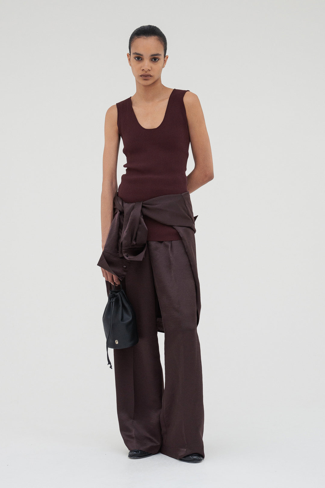 Vintage Satin Pants / Burgundy