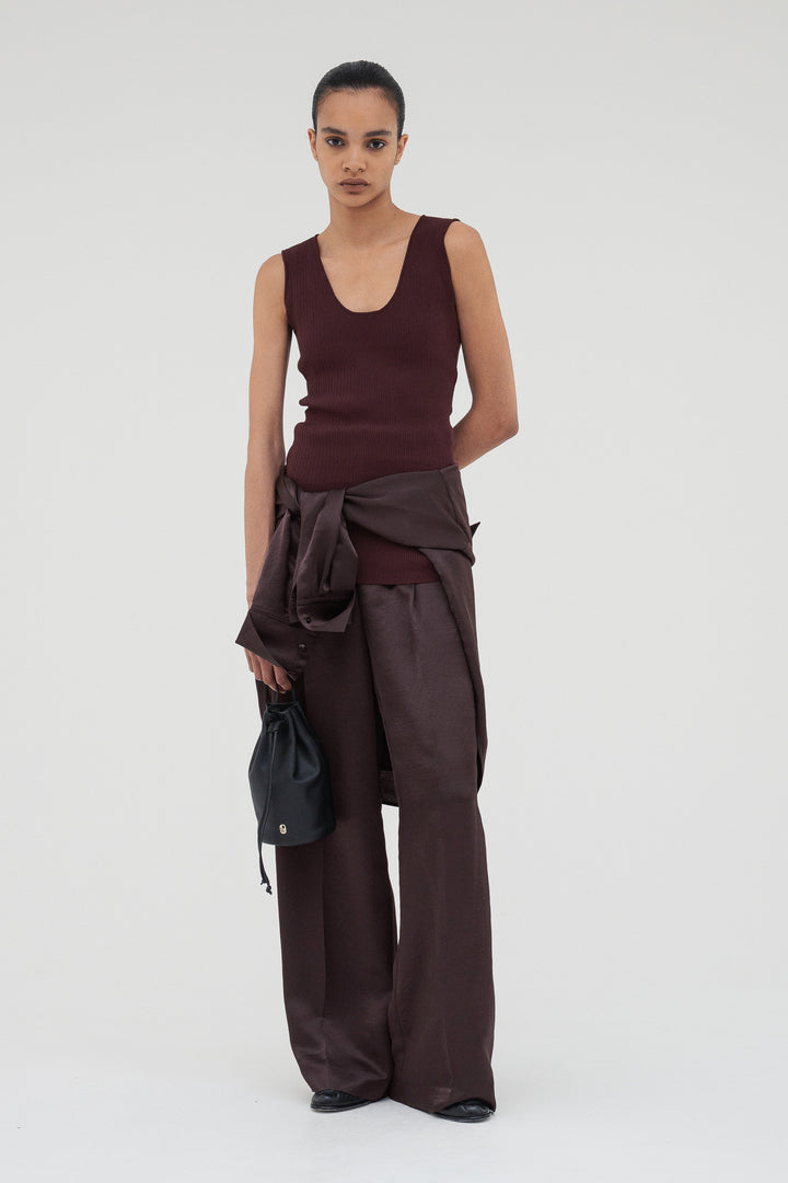 Vintage Satin Pants / Burgundy