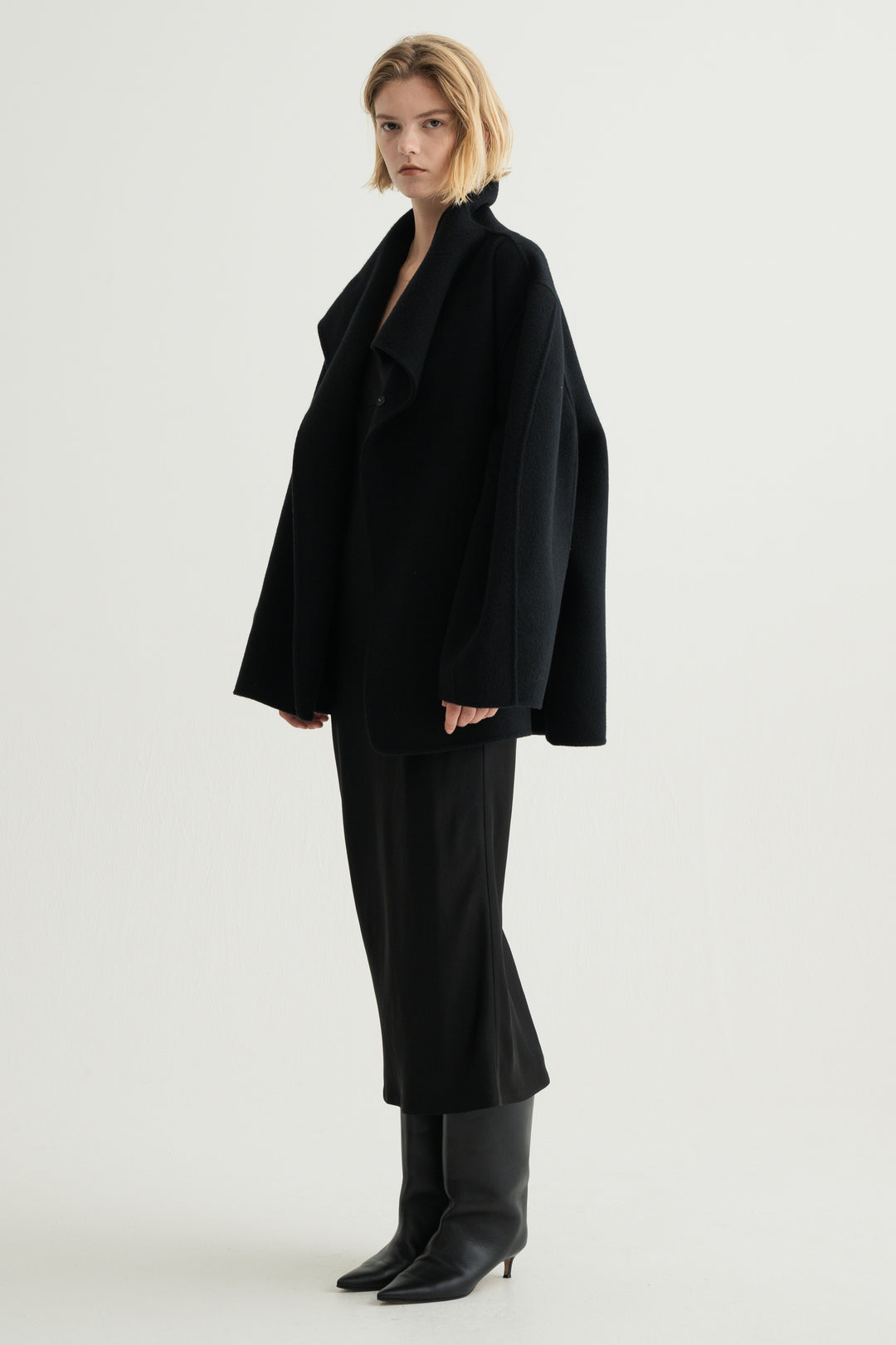 Cashmere Double-Faced Short Coat