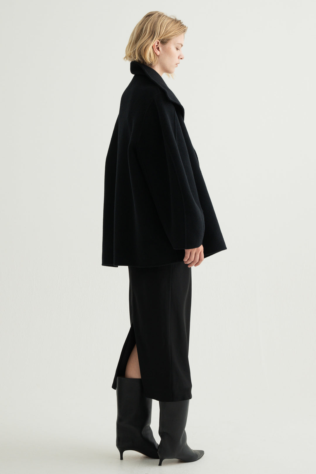 Cashmere Double-Faced Short Coat