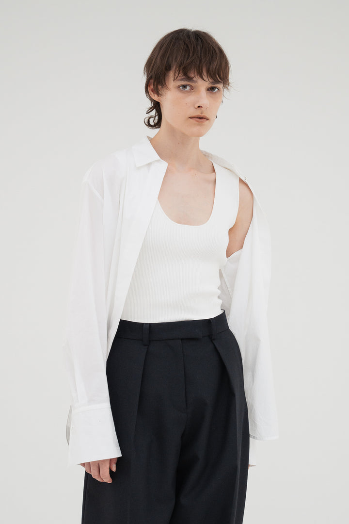 Modern Rib Tank Top / White