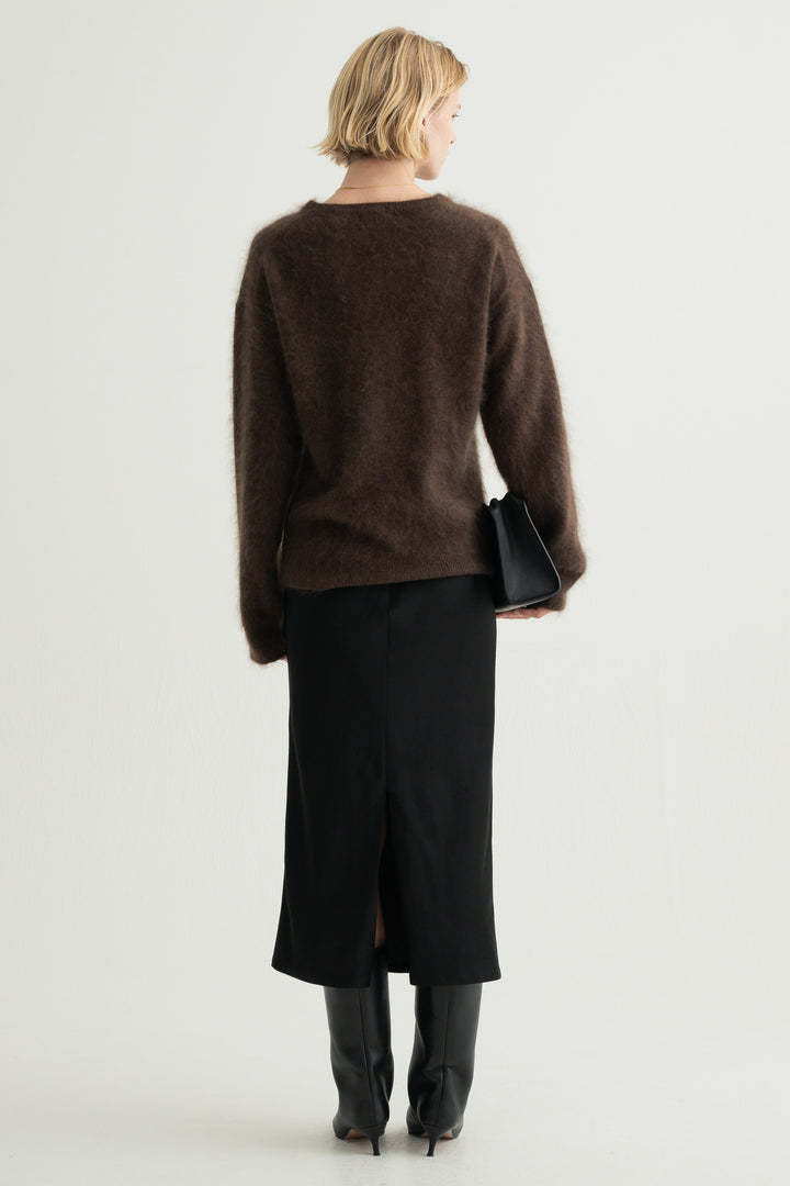 Cashmere Silk Wool V/N Knit / Grey