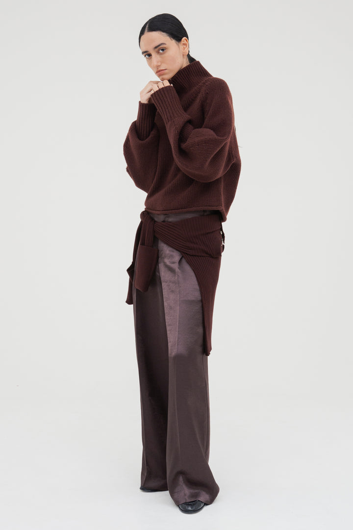 Vintage Satin Pants / Burgundy