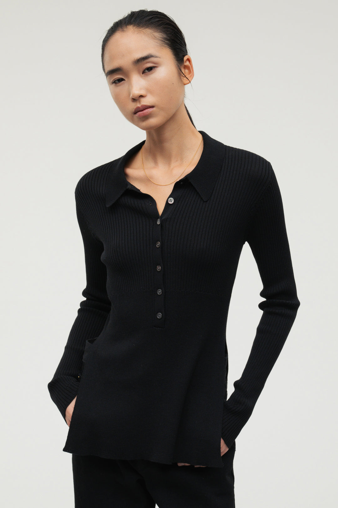 Silk Polo Knit / Camel