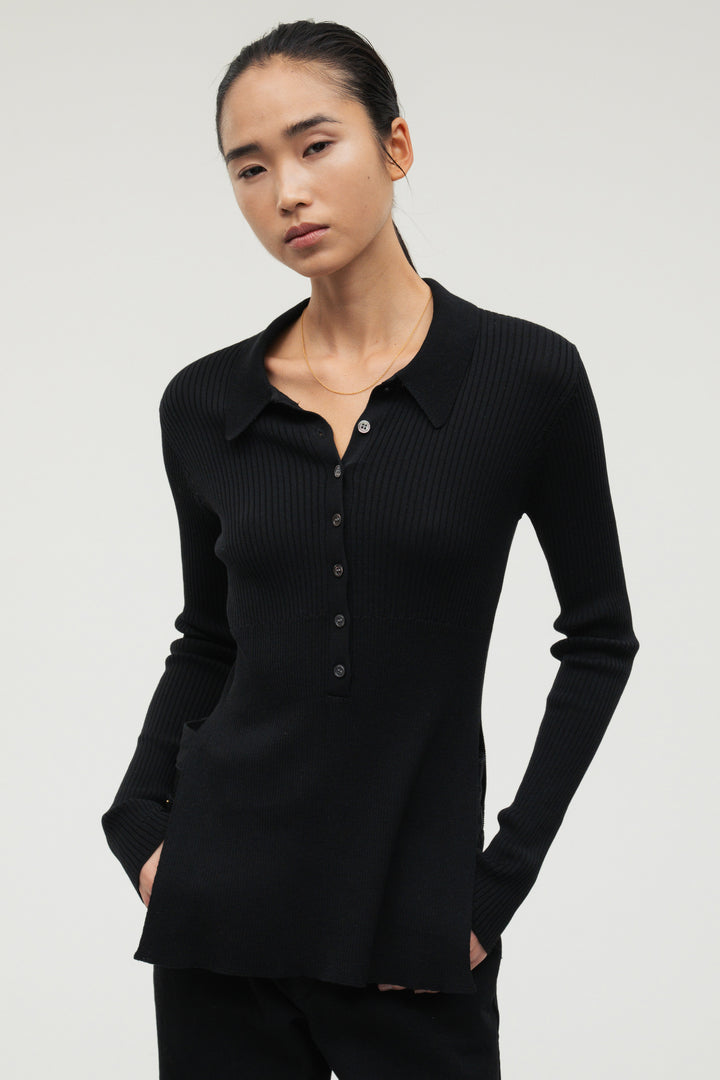 Silk Polo Knit / Camel