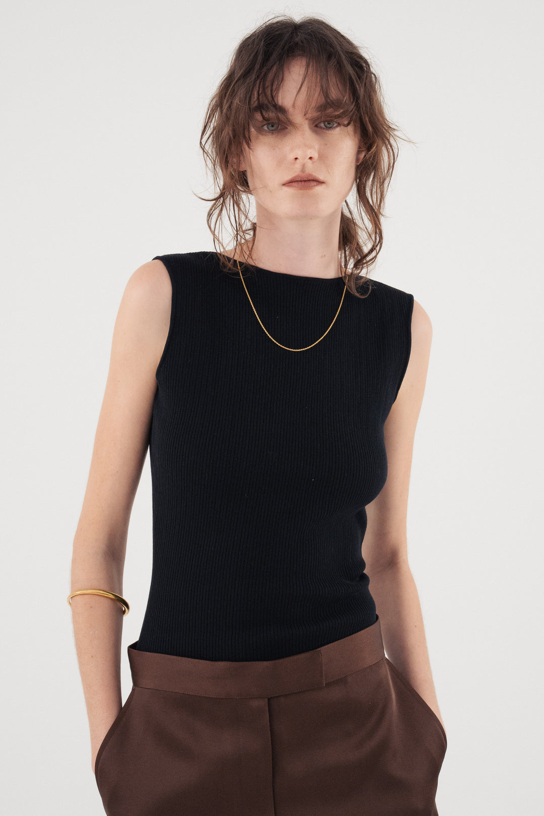 Modern Rib Tank Top / White