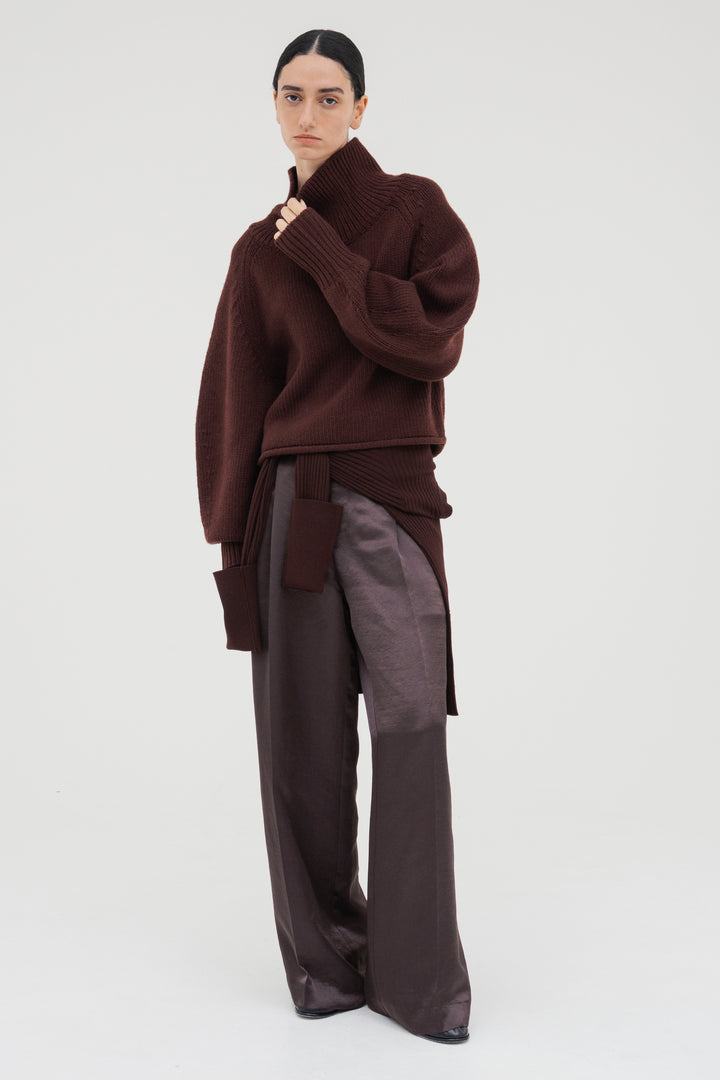 Vintage Satin Pants / Burgundy