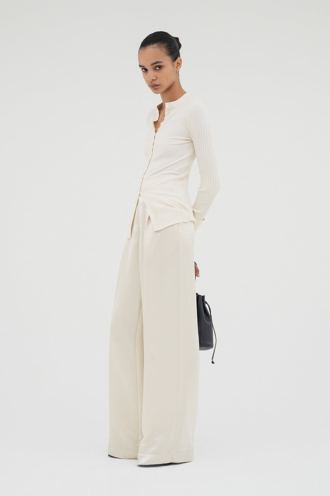 Vintage Satin Pants / Ecru