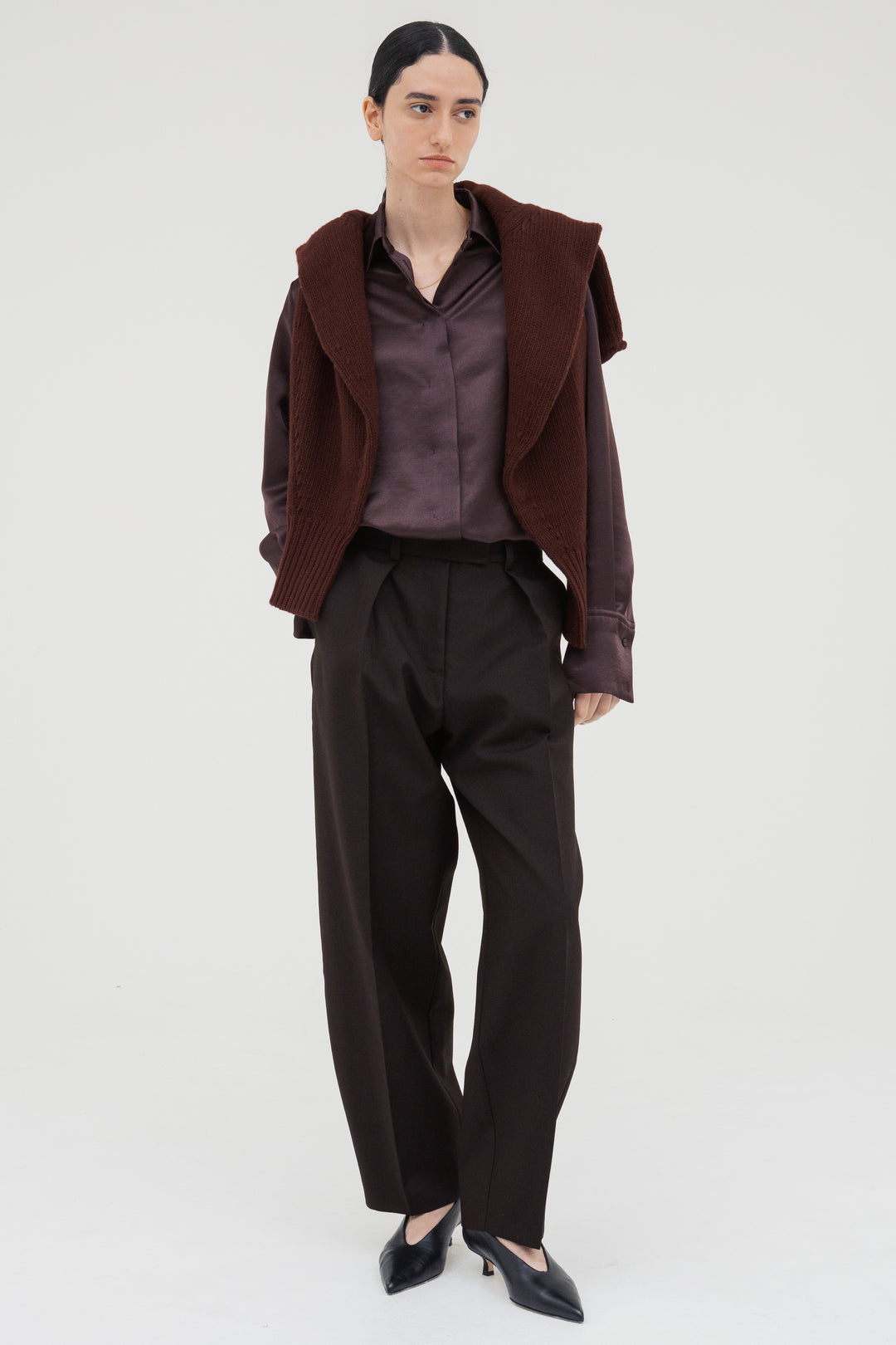Vintage Satin Shirt / Burgundy