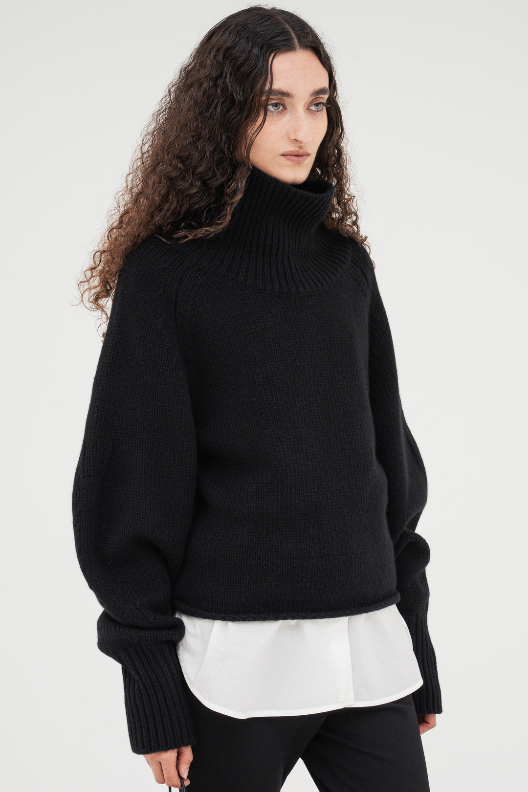 Contour Turtle Neck Knit / Black