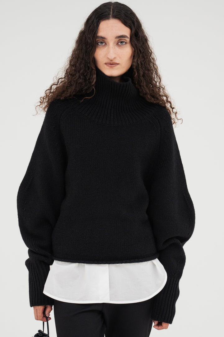 Contour Turtle Neck Knit / Black