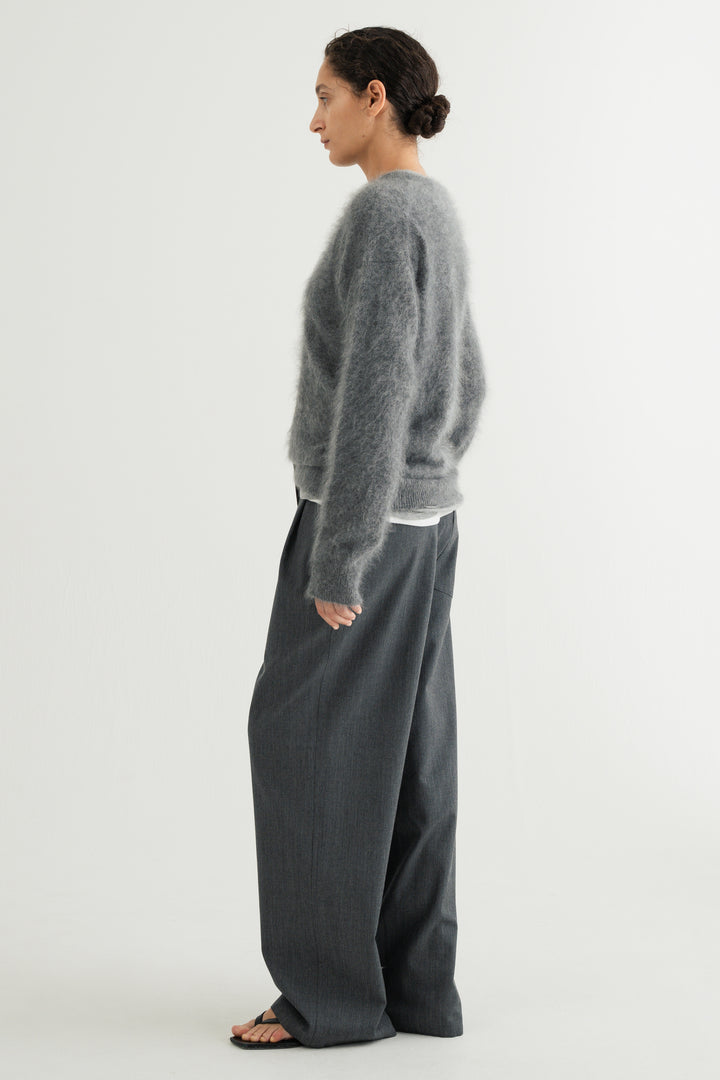 Cashmere Silk Wool V/N Knit / Grey