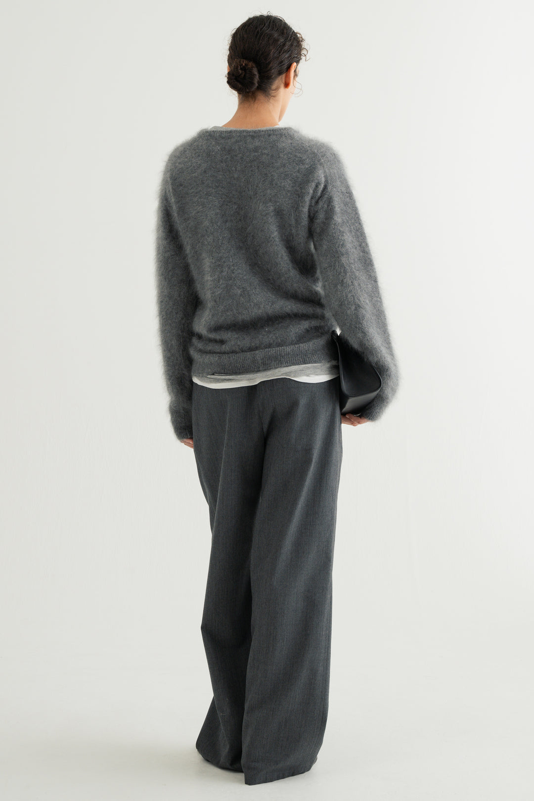 Cashmere Silk Wool V/N Knit / Grey