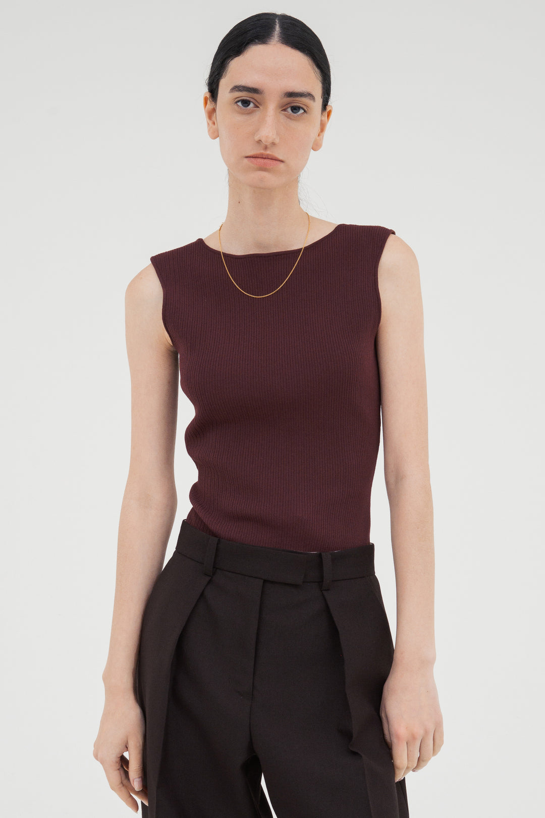 Modern Rib Tank Top / Burgundy