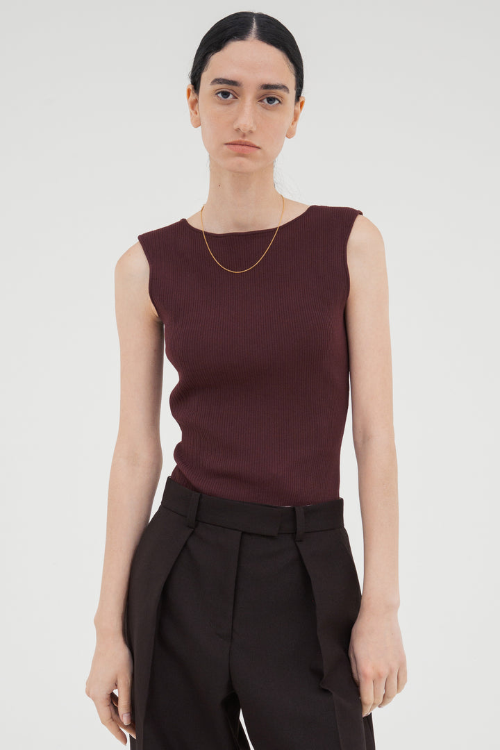 Modern Rib Tank Top / Burgundy