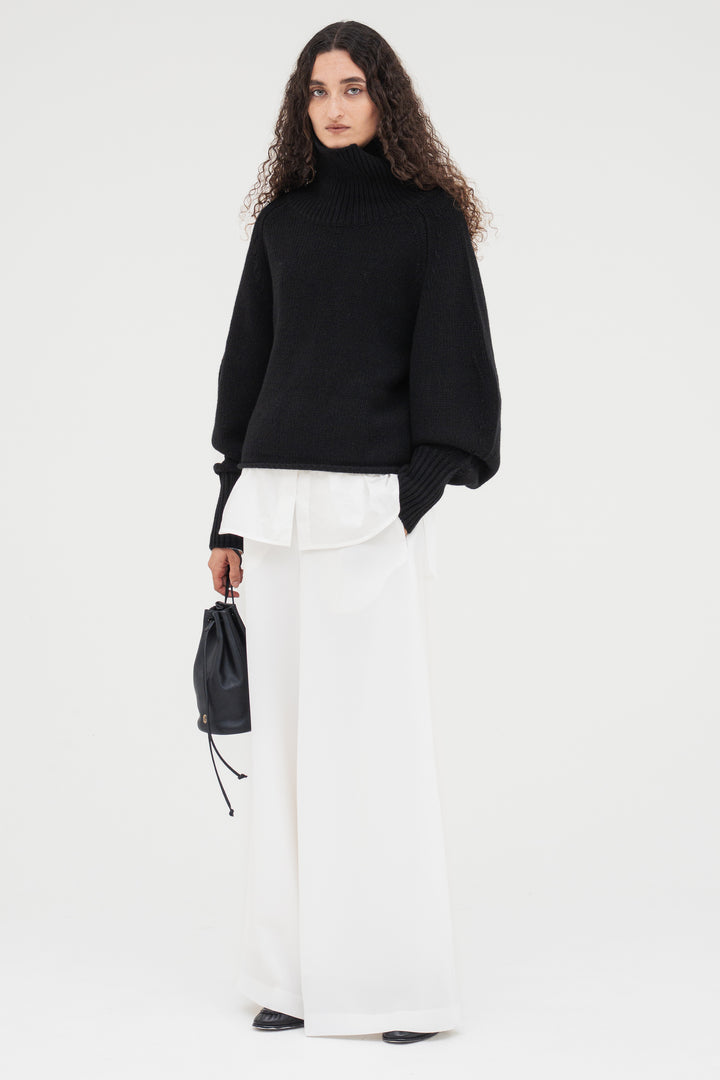 Flare Wide Trousers / White