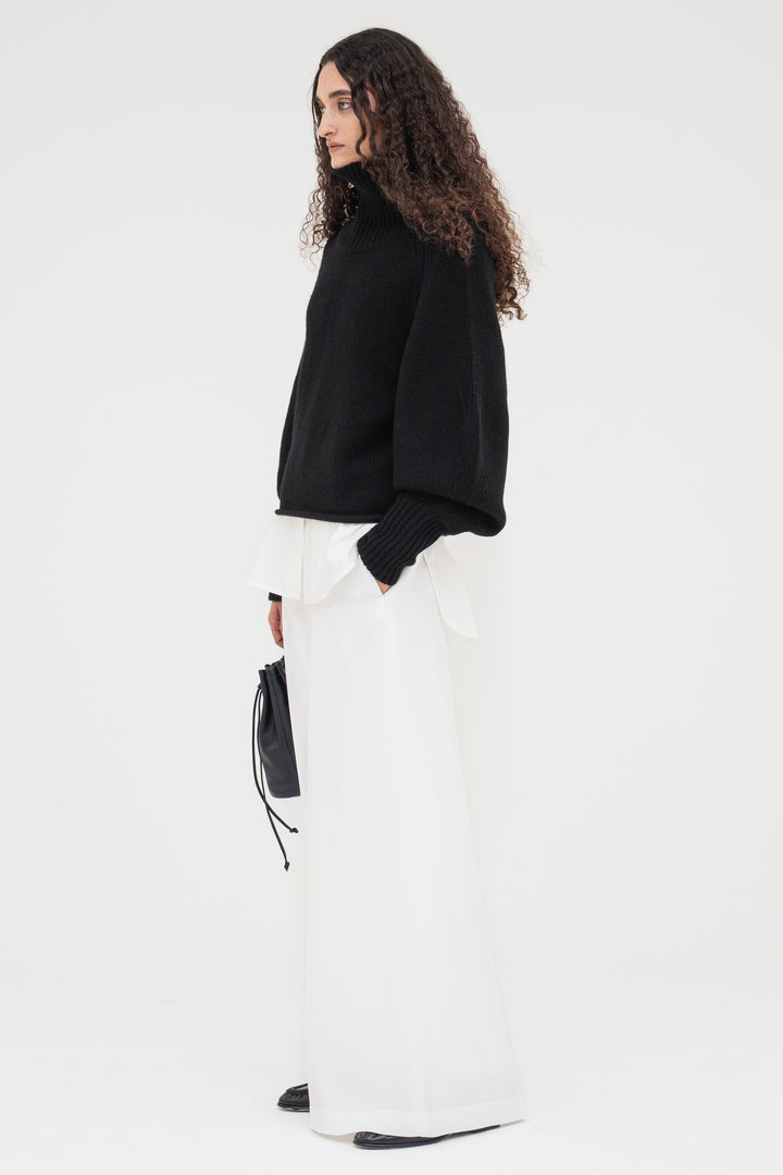 Flare Wide Trousers / White