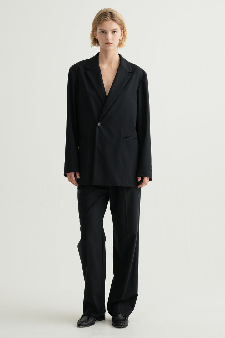 Virgin Wool Relaxed Jacket / Brown