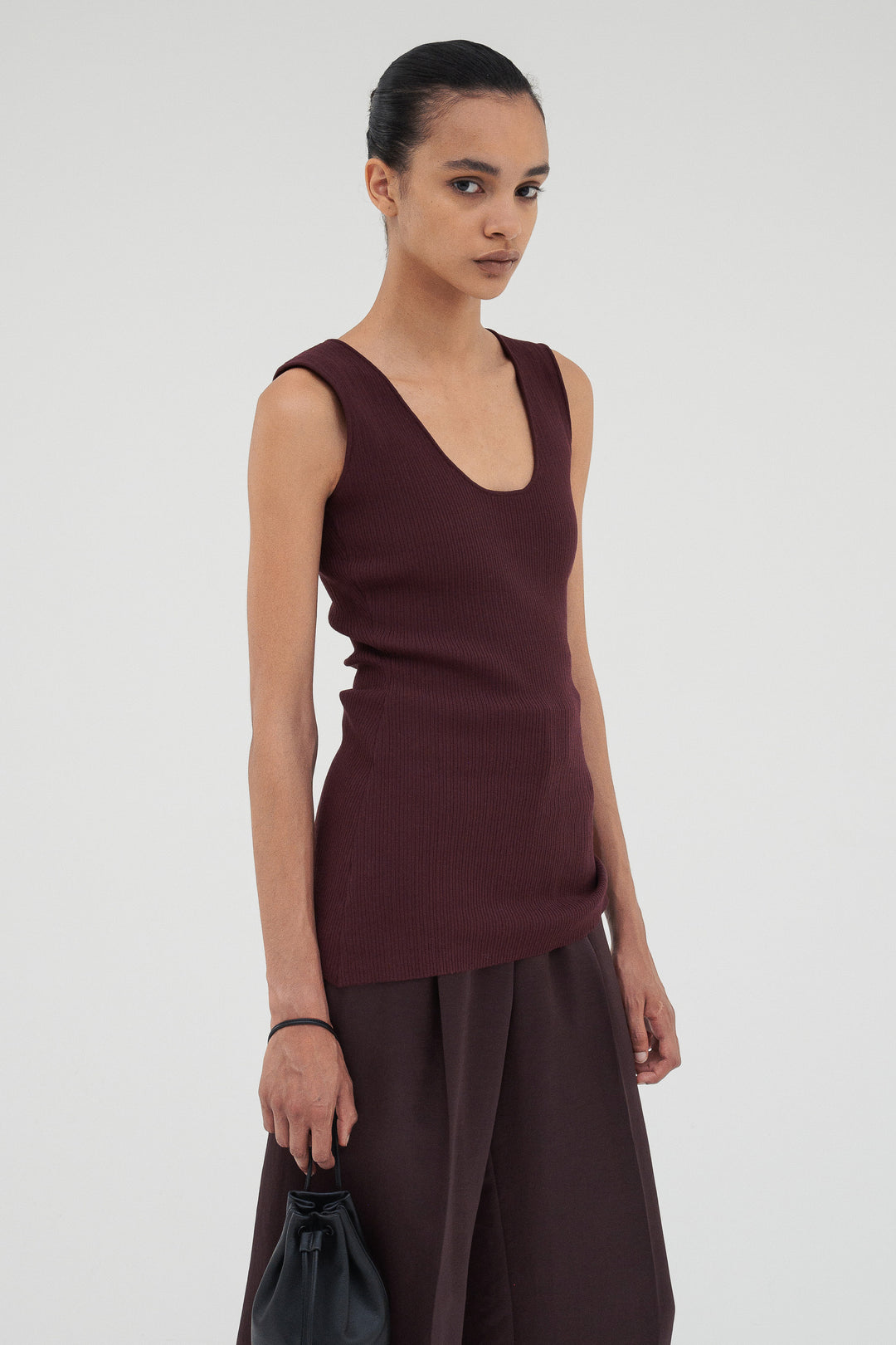 Modern Rib Tank Top / Burgundy