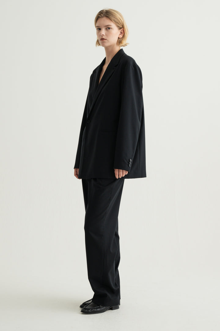 Virgin Wool Relaxed Jacket / Brown