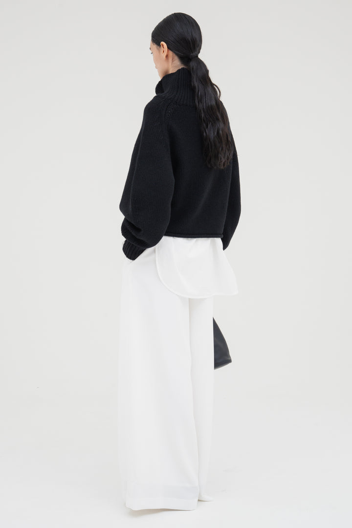 Flare Wide Trousers / White