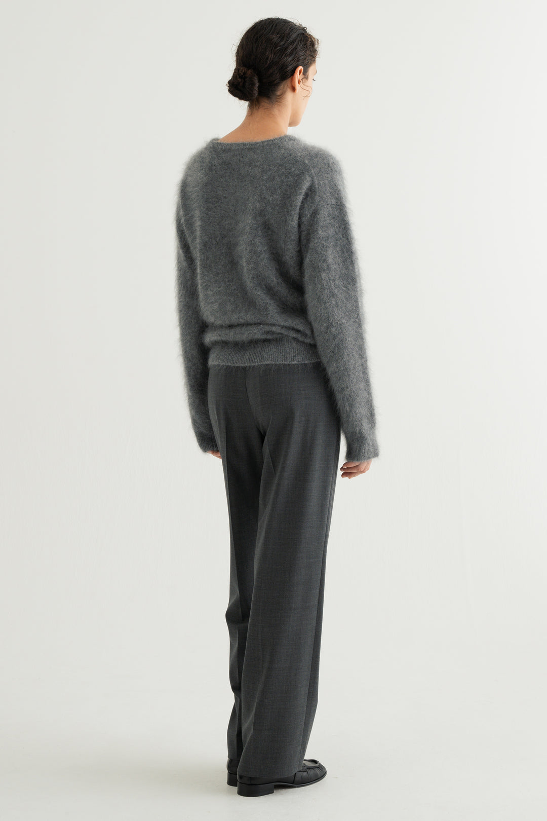Cashmere Silk Wool V/N Knit / Grey