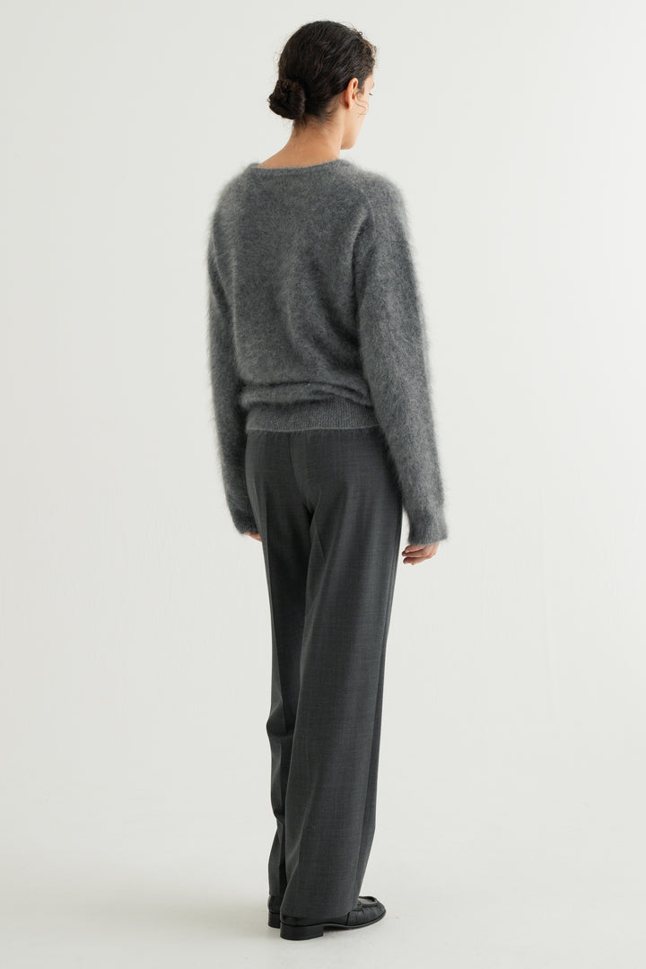 Cashmere Silk Wool V/N Knit / Grey
