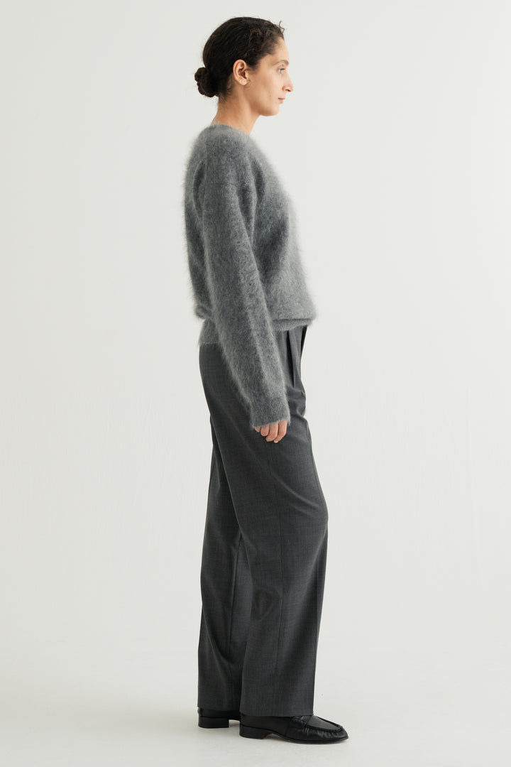 Cashmere Silk Wool V/N Knit / Grey