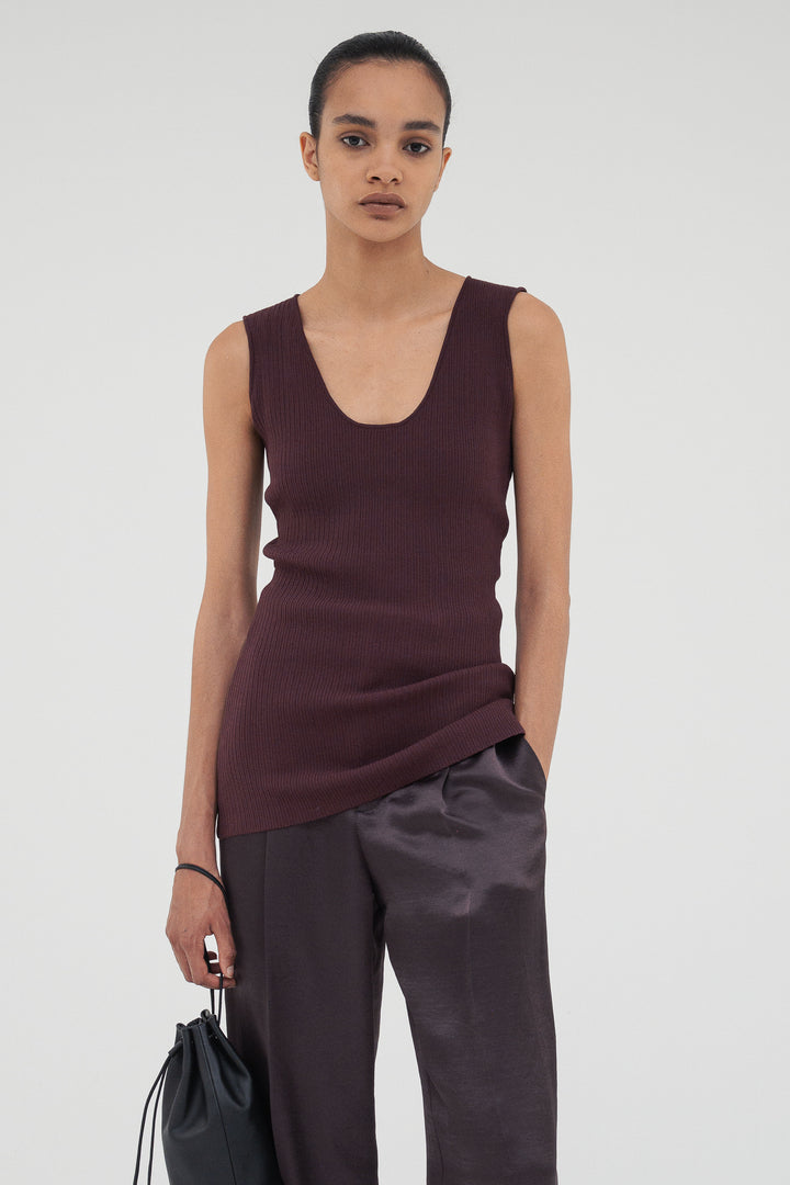 Modern Rib Tank Top / Burgundy