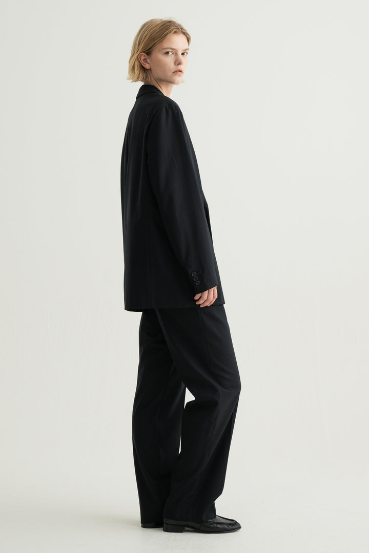 Virgin Wool Relaxed Jacket / Brown