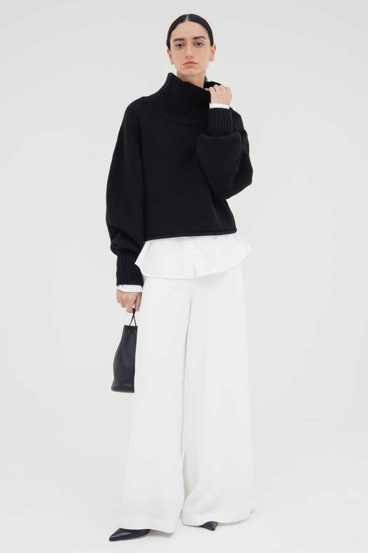 Flare Wide Trousers / White