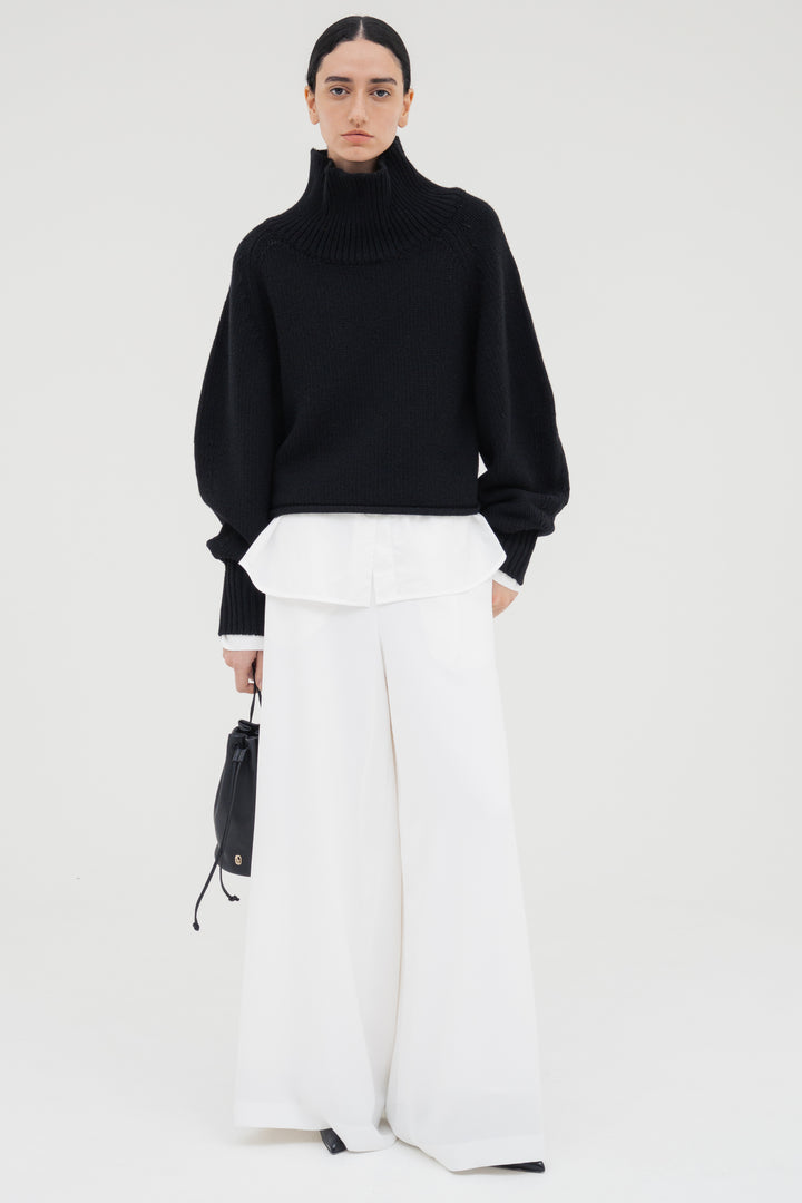 Flare Wide Trousers / White