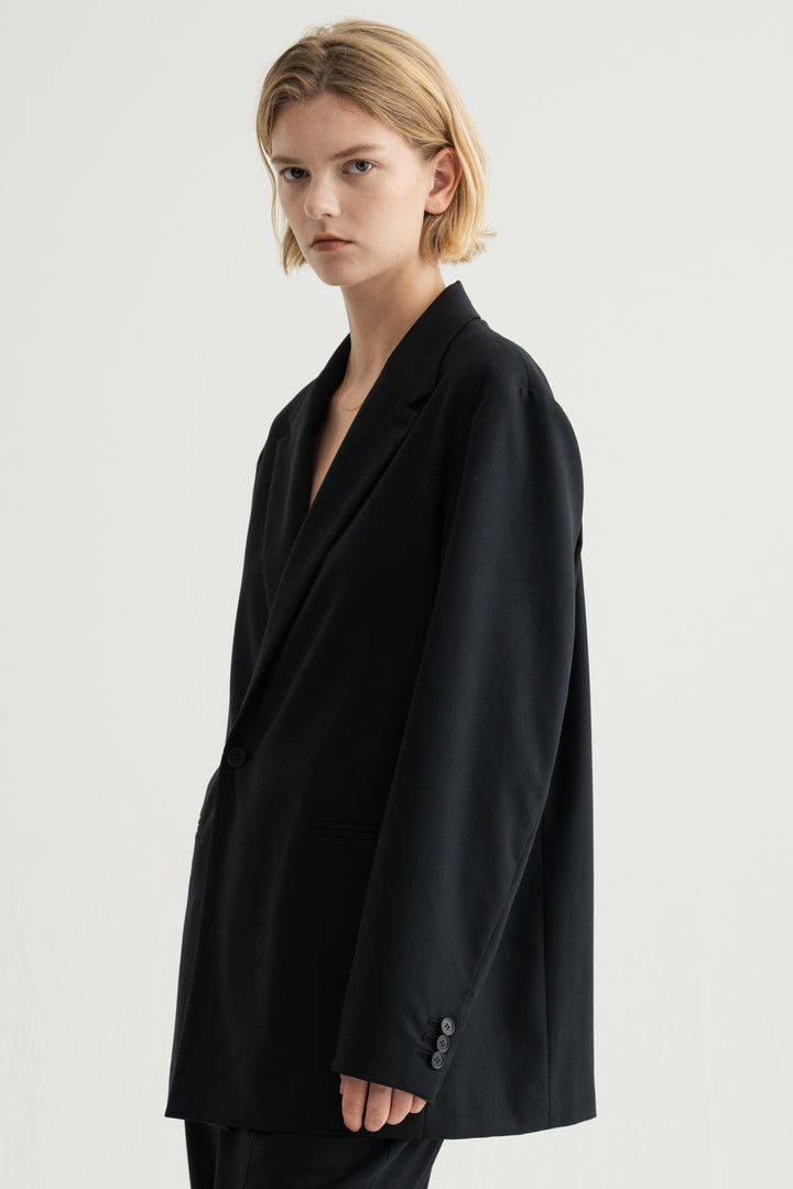 Virgin Wool Relaxed Jacket / Brown