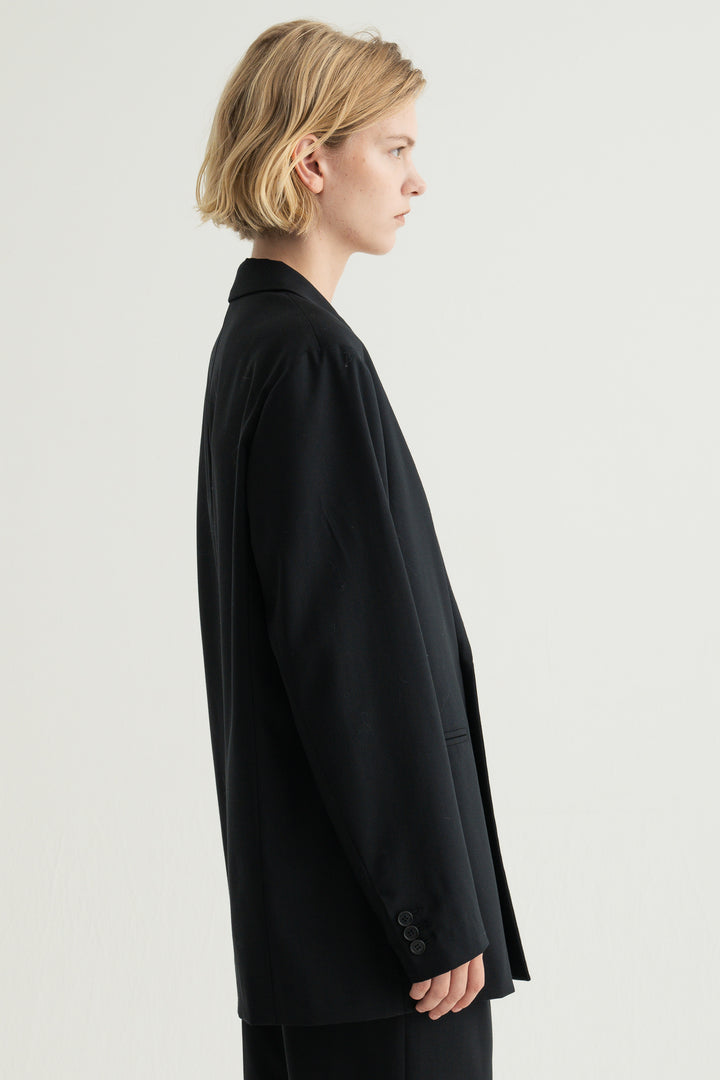 Virgin Wool Relaxed Jacket / Brown