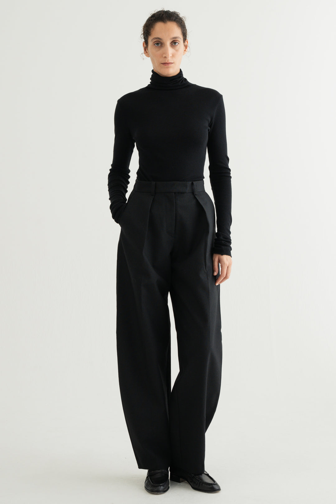 Cotton Cashmere Jersey Top / Black