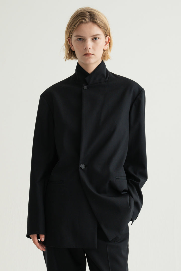 Virgin Wool Relaxed Jacket / Brown